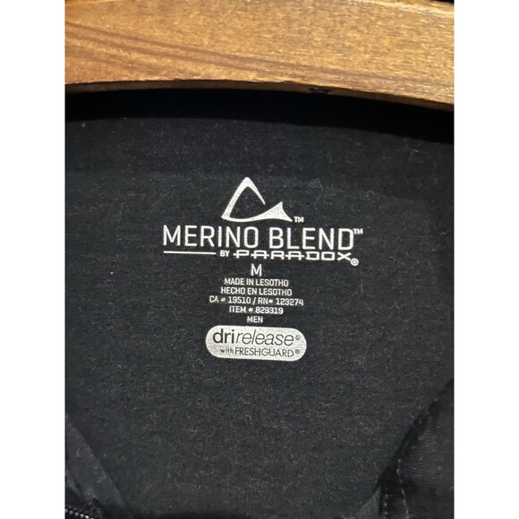 Merino Blend By Paradox Men Baselayer Medium Dri Release 1/4 Zip Pullover‎ Black - Picture 3 of 8
